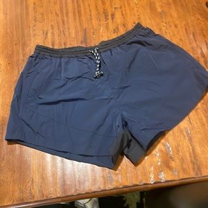 Navy and black track plant material shorts Lululemon